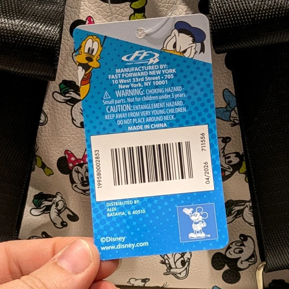 NWT Disney Mickey & Co Mini Backpack Unisex Mini White Character Print 3D Ears